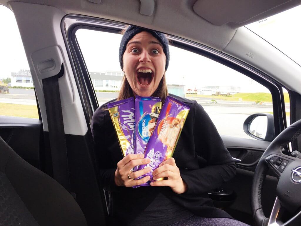 Icelandic Milka Bar Thrills before the travel mishaps began